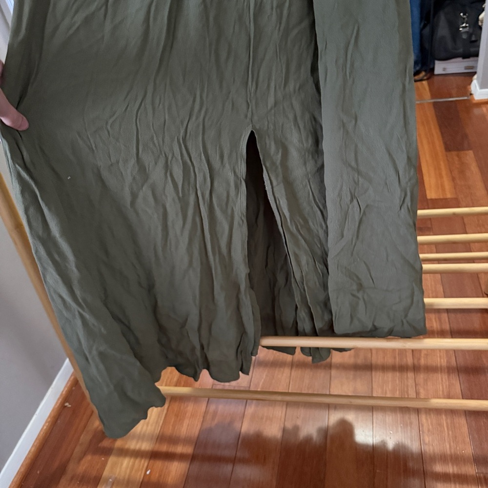 NWOT In Loom smocked olive colored maxi dress | Size: Small - Picture 6 of 8